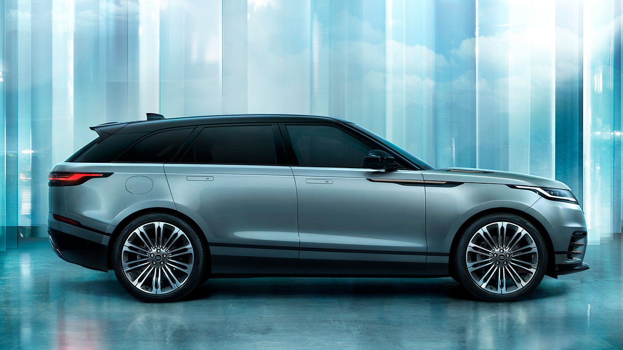 Range Rover Velar with glass background