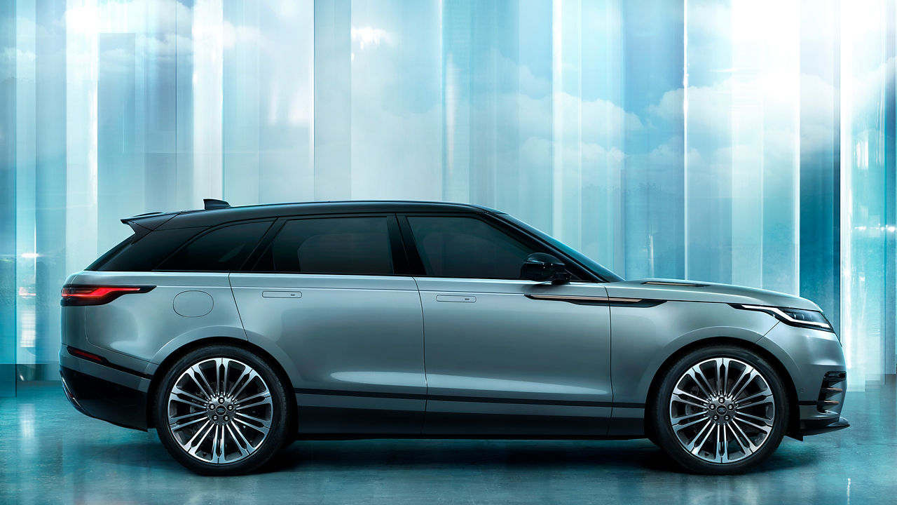 Range Rover Velar with glass background