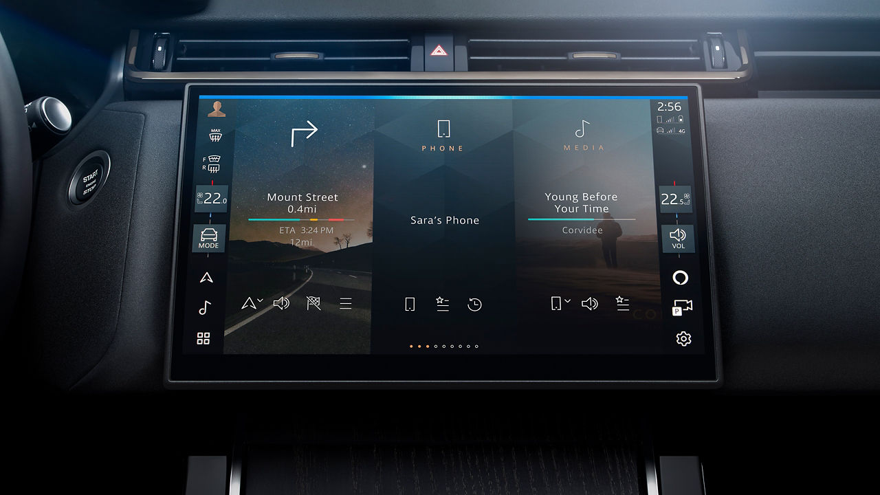 Range Rover Velar infotainment touch screen display