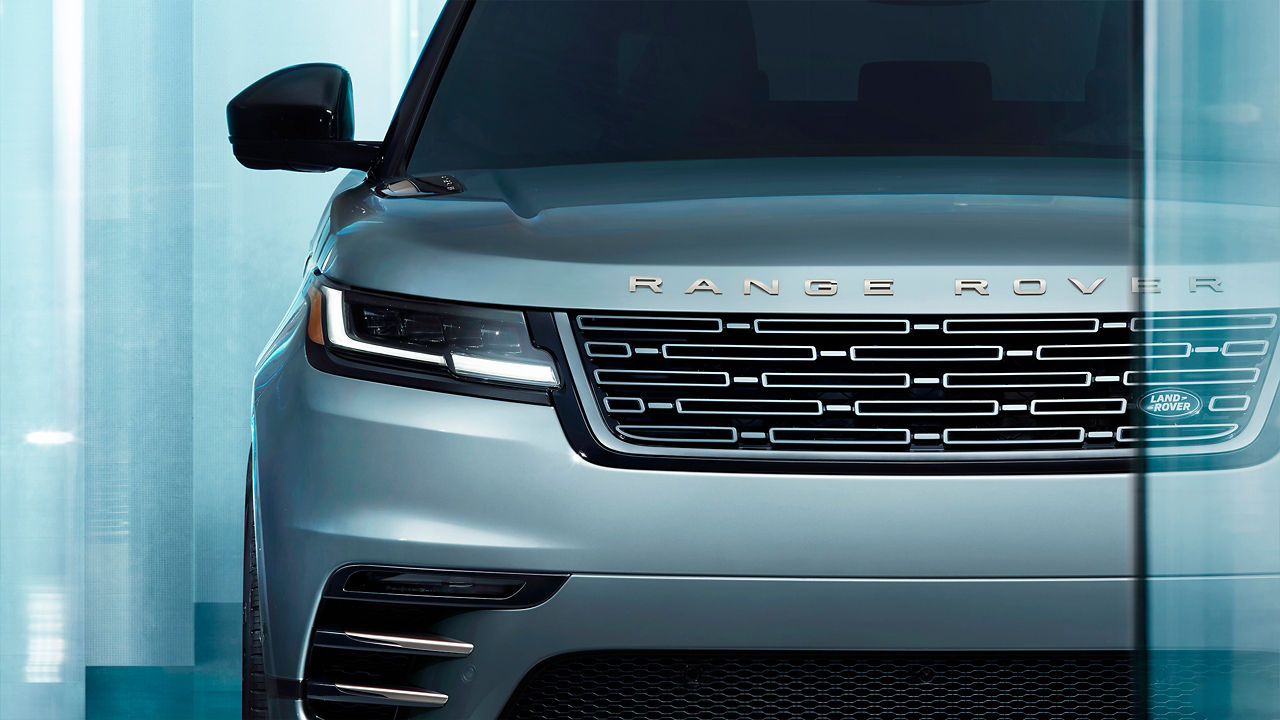 Range Rover Velar back view parked in studio 