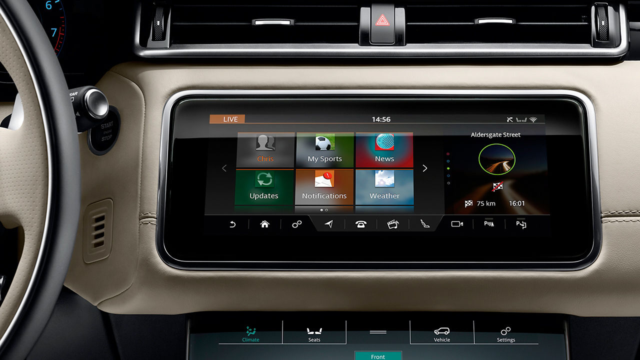 Range Rover Velar Infotainment System View