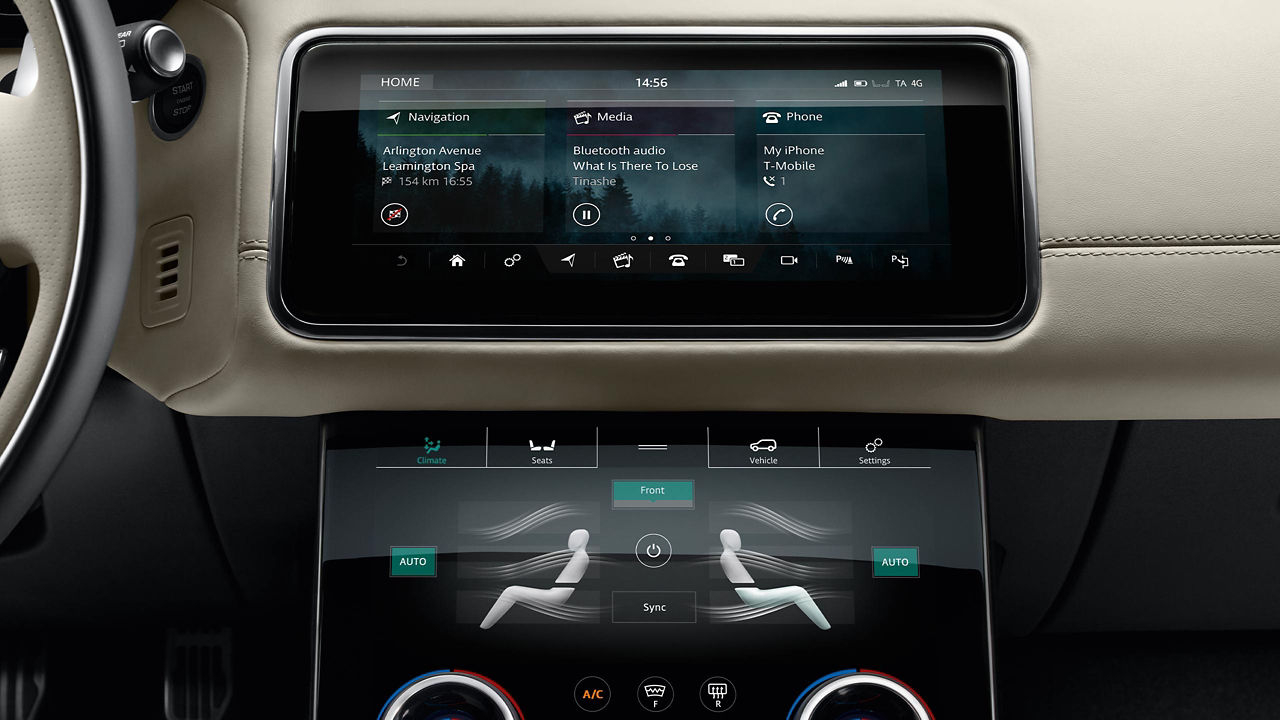 Center Console And Screen Of A Luxury Velar