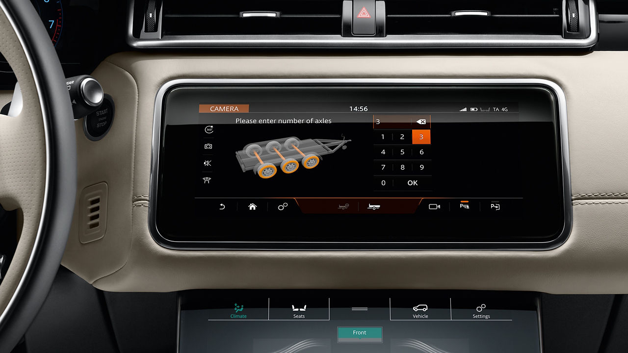 Range Rover Velar Towing Assist Display Screen