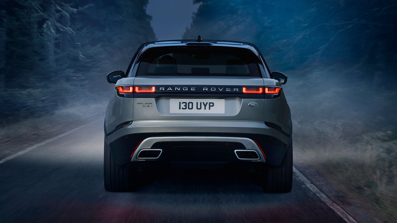 Range Rover Velar on mountain road night view