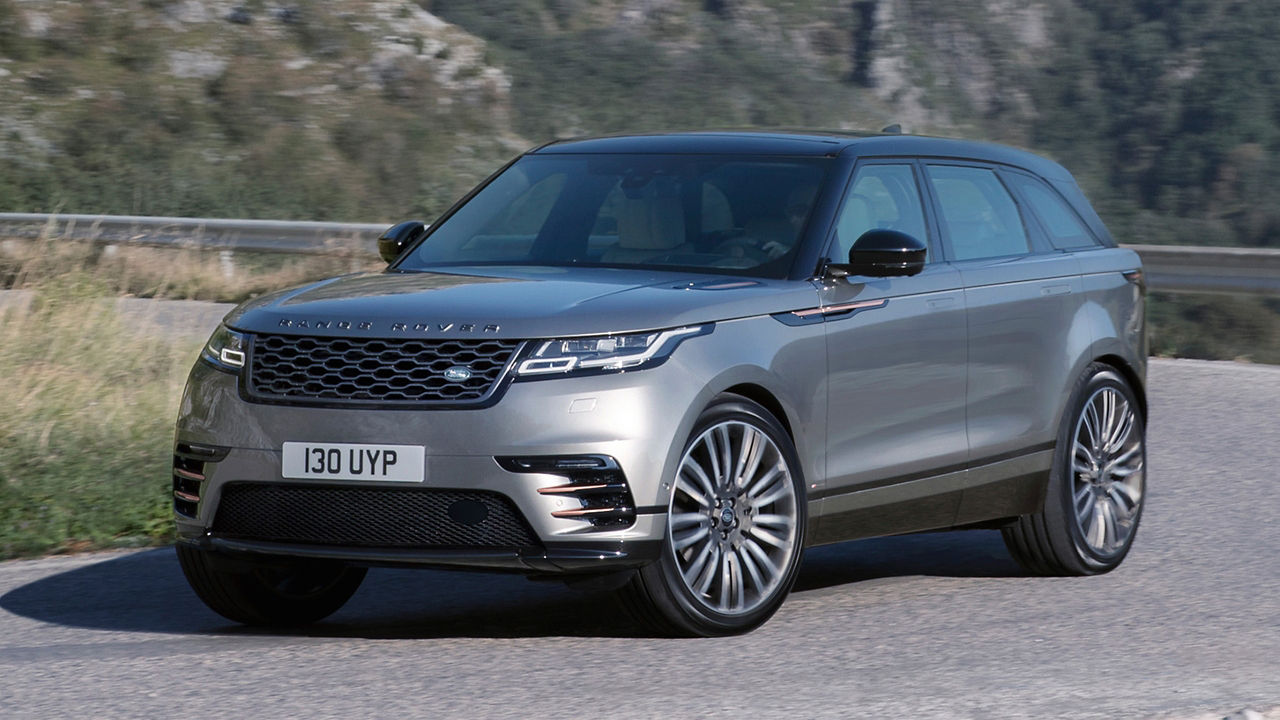 Range Rover Velar (Grey) driving on road