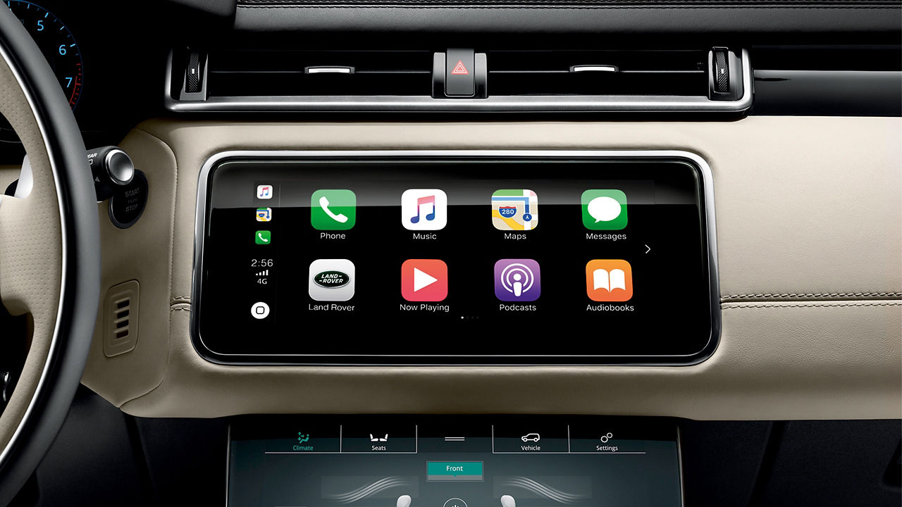 Center Console And Screen Of A Luxury Velar