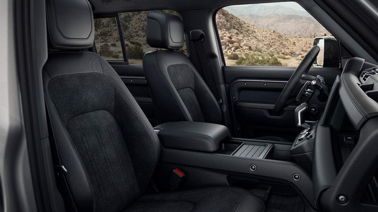 Side view of Defender front seating