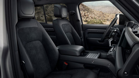 Side view of Defender front seating