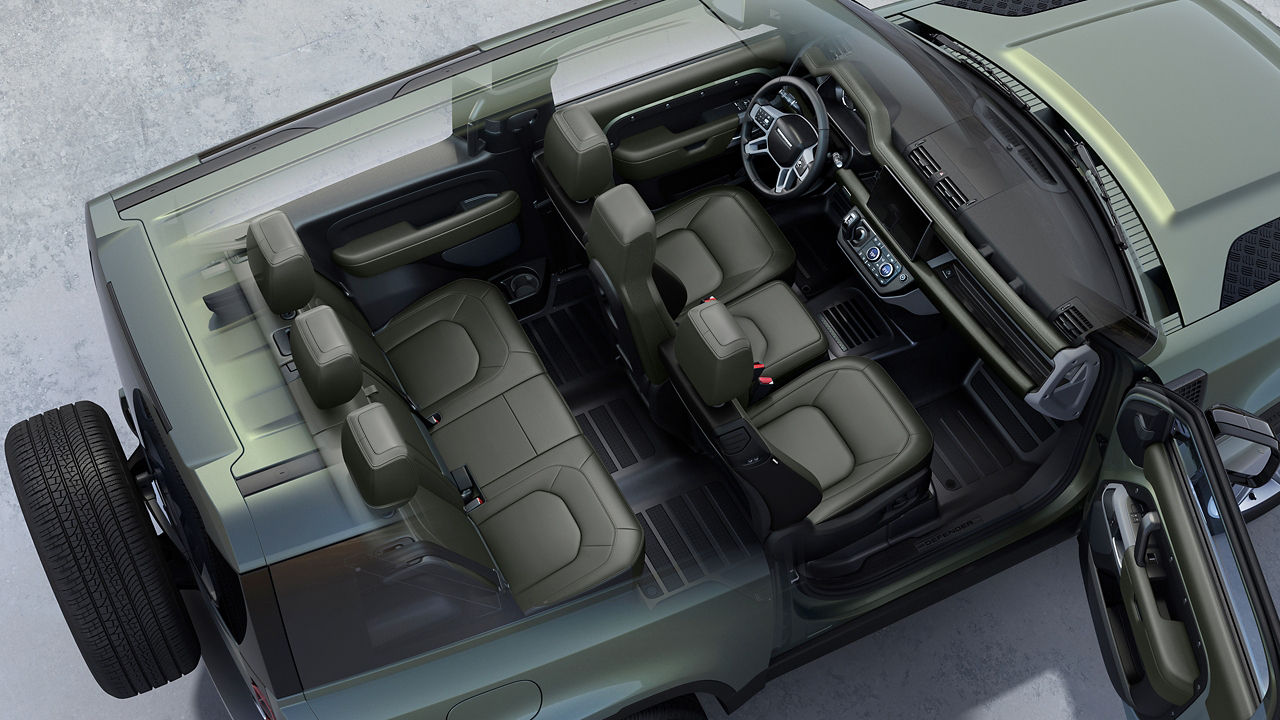 Aerial view of defender seatings