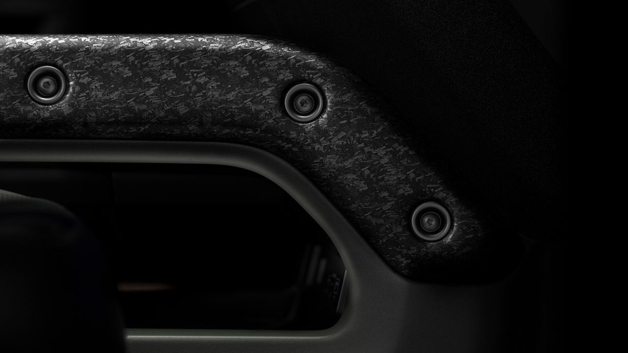shift paddles with edge lighting.