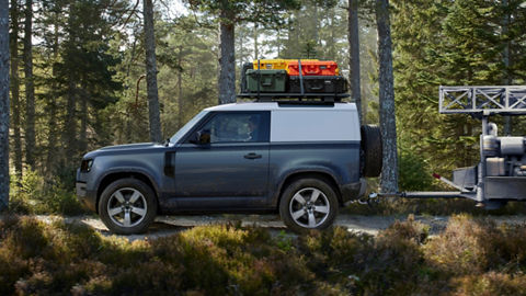 Defender driving in the Forest