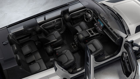 Aerial view of defender seatings