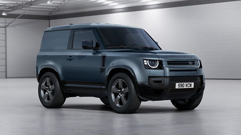 Defender parked on studio
