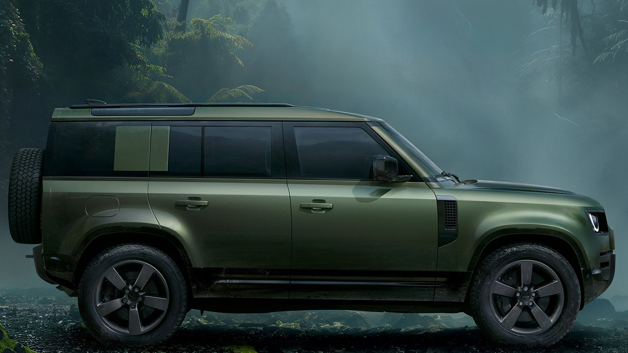 Defender in middle of forest