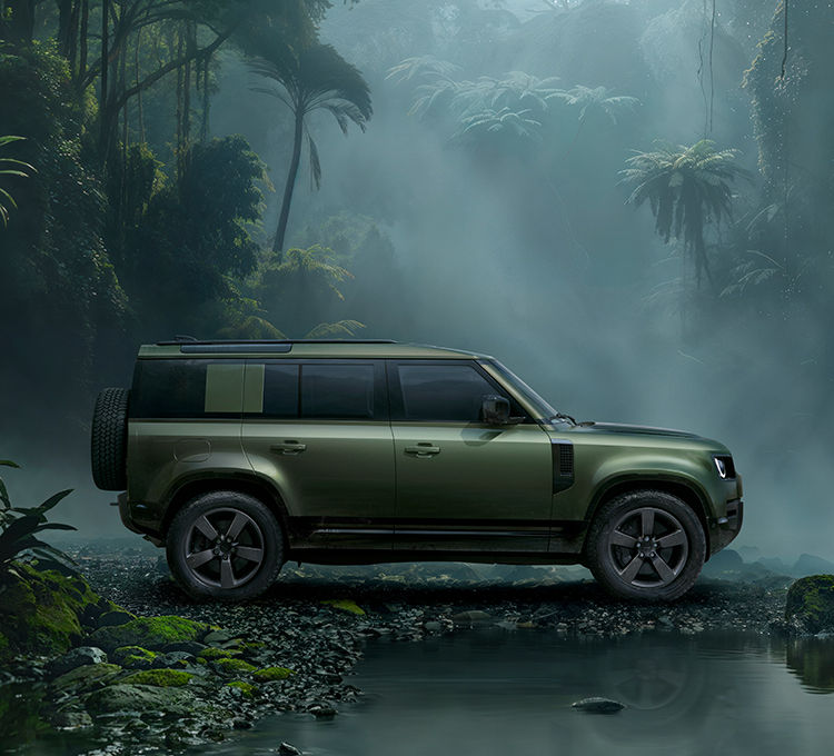 Side view of defender