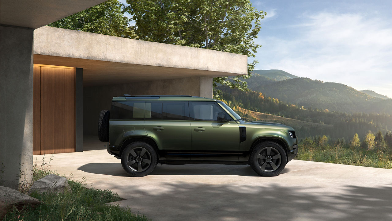 Defender parked 