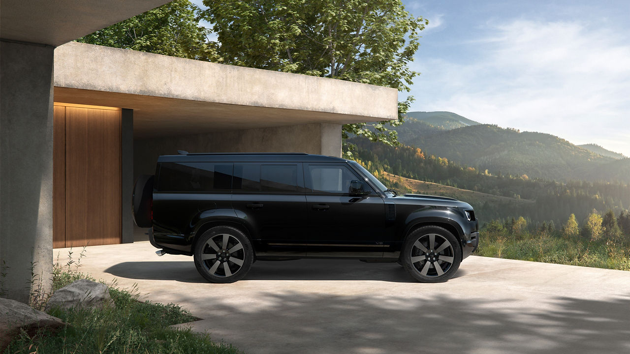 Defender parked