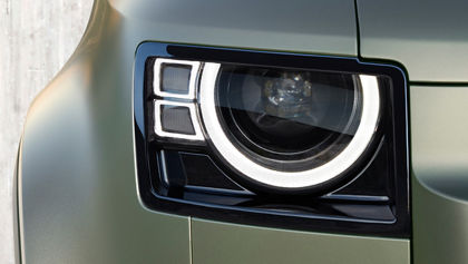 Close up view of LED headlight
