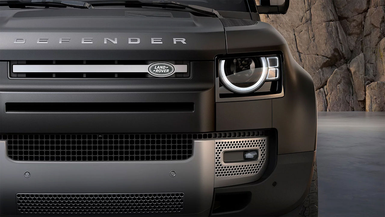 Defender front headlight view