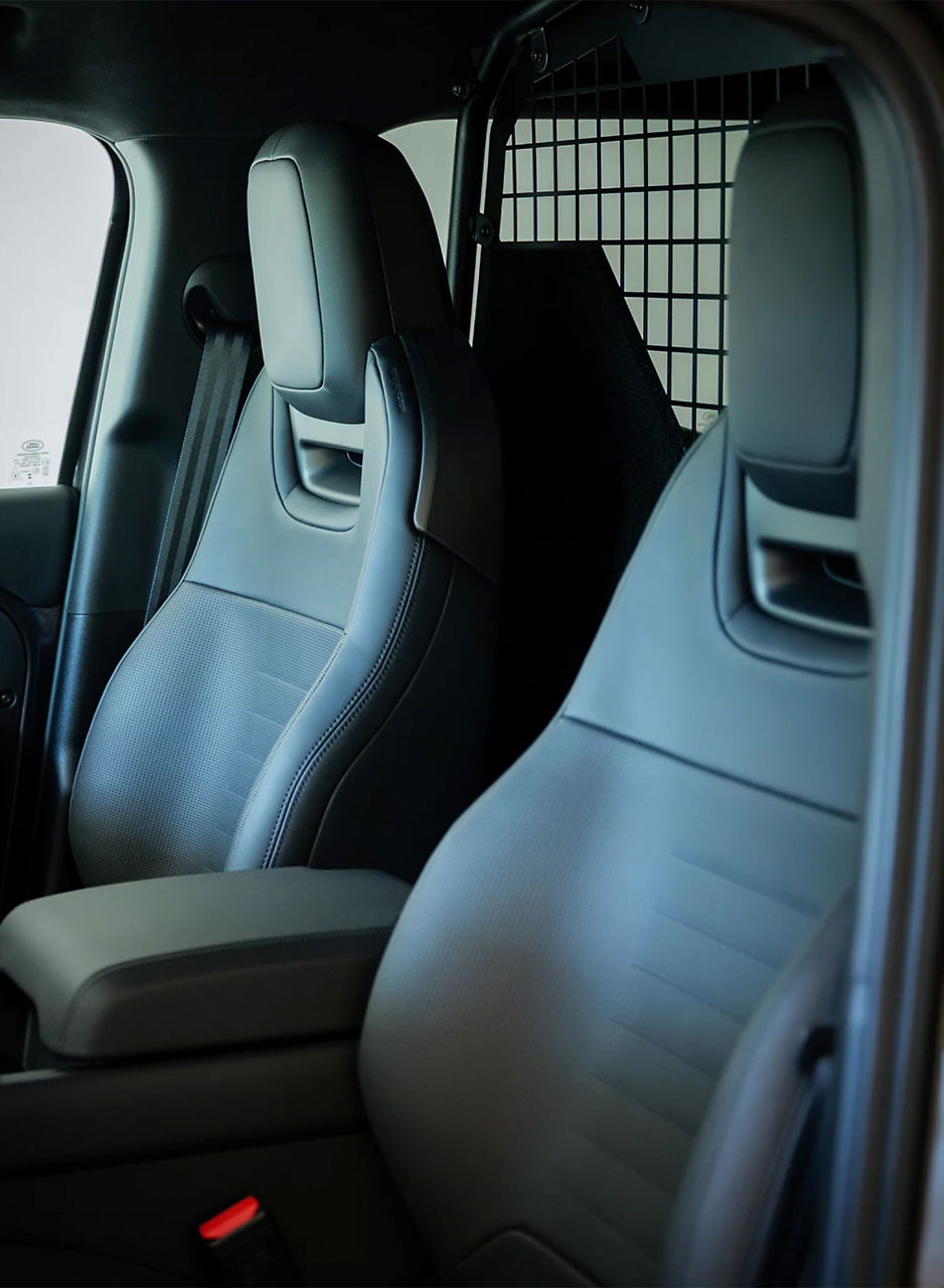 Extreme crop of Defender seat