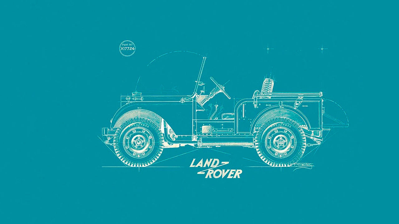 Land Rover Defender Blue Print illustration