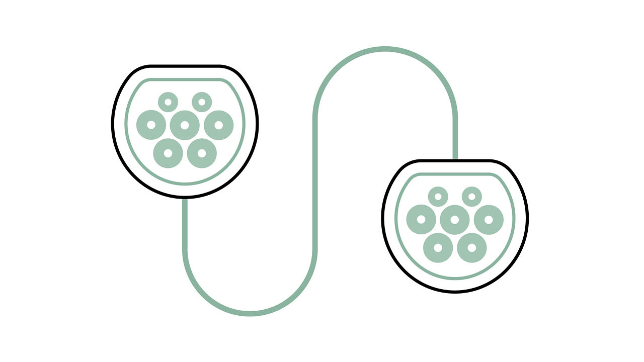 Land rover PHEV cable connection vector illustration 