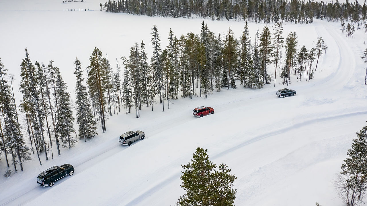 Range winter and snowy region shot