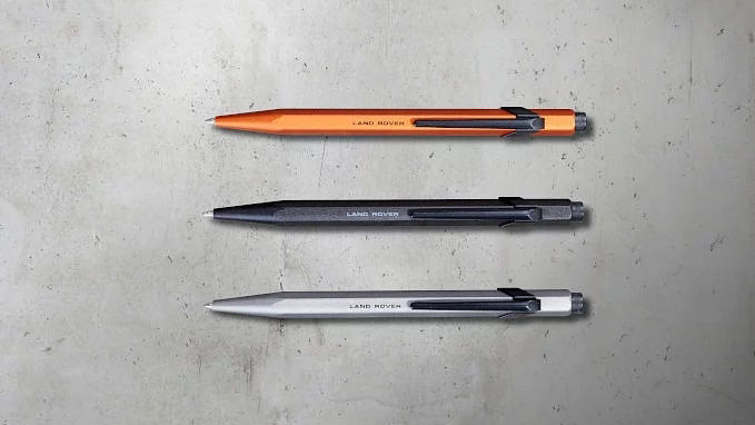 These ballpoint pens embody the true spirit of Land Rover and have been designed in collaboration with Caran d'Ache, the famous manufacturer of writing instruments.