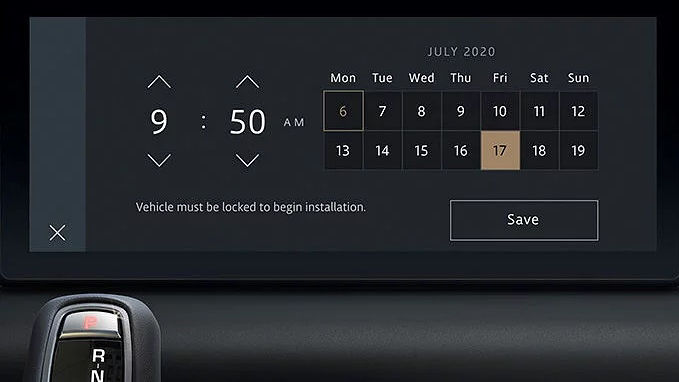 If the update requires the vehicle's engine to be off, you can schedule the update to occur at a time that is most convenient for you. You can schedule updates up to two weeks in advance.