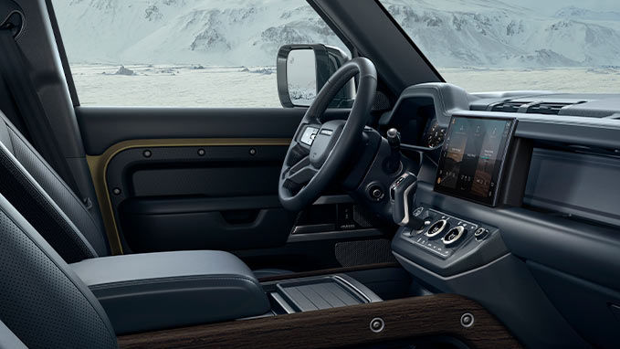 Land Rover Defender interior front side view