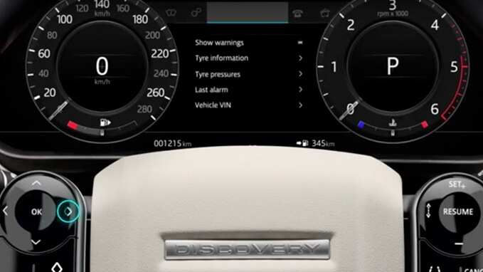 Instrument Cluster with tyre information