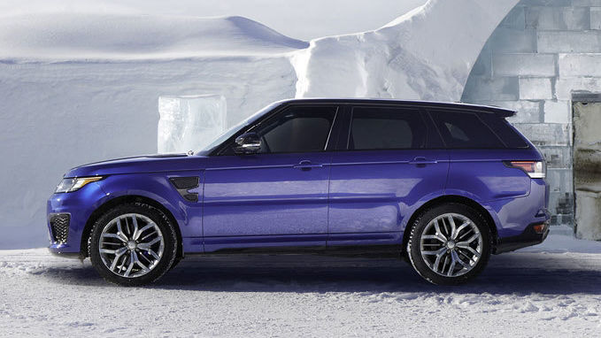 Range Rover Sport SVR parked on snow