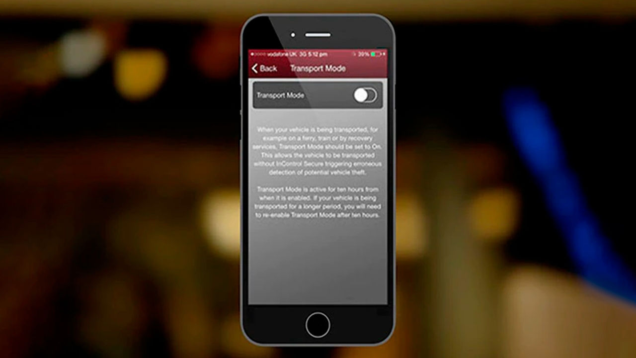 iPhone transport Mode screen