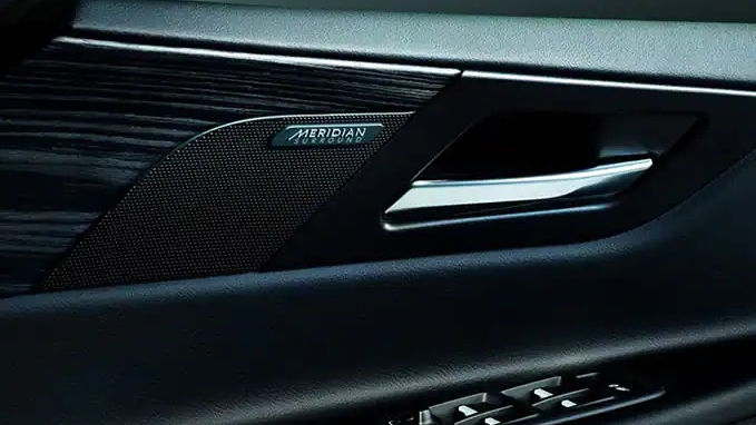 Meridain Sound System Speaker on the inside of the car door