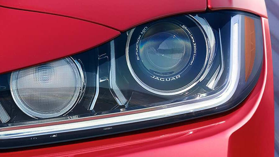 Red Jaguar Headlight