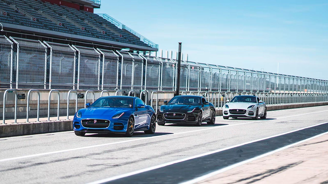 Jaguar XE on racing track