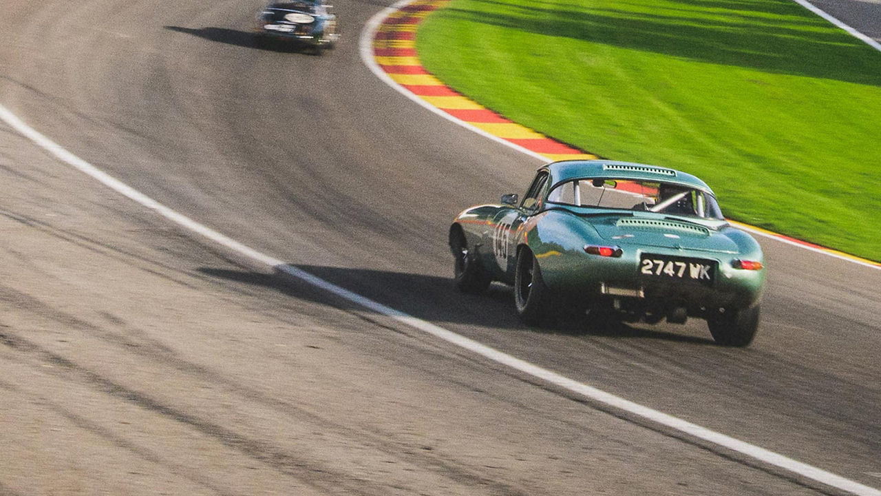 Jaguar classic on racing track