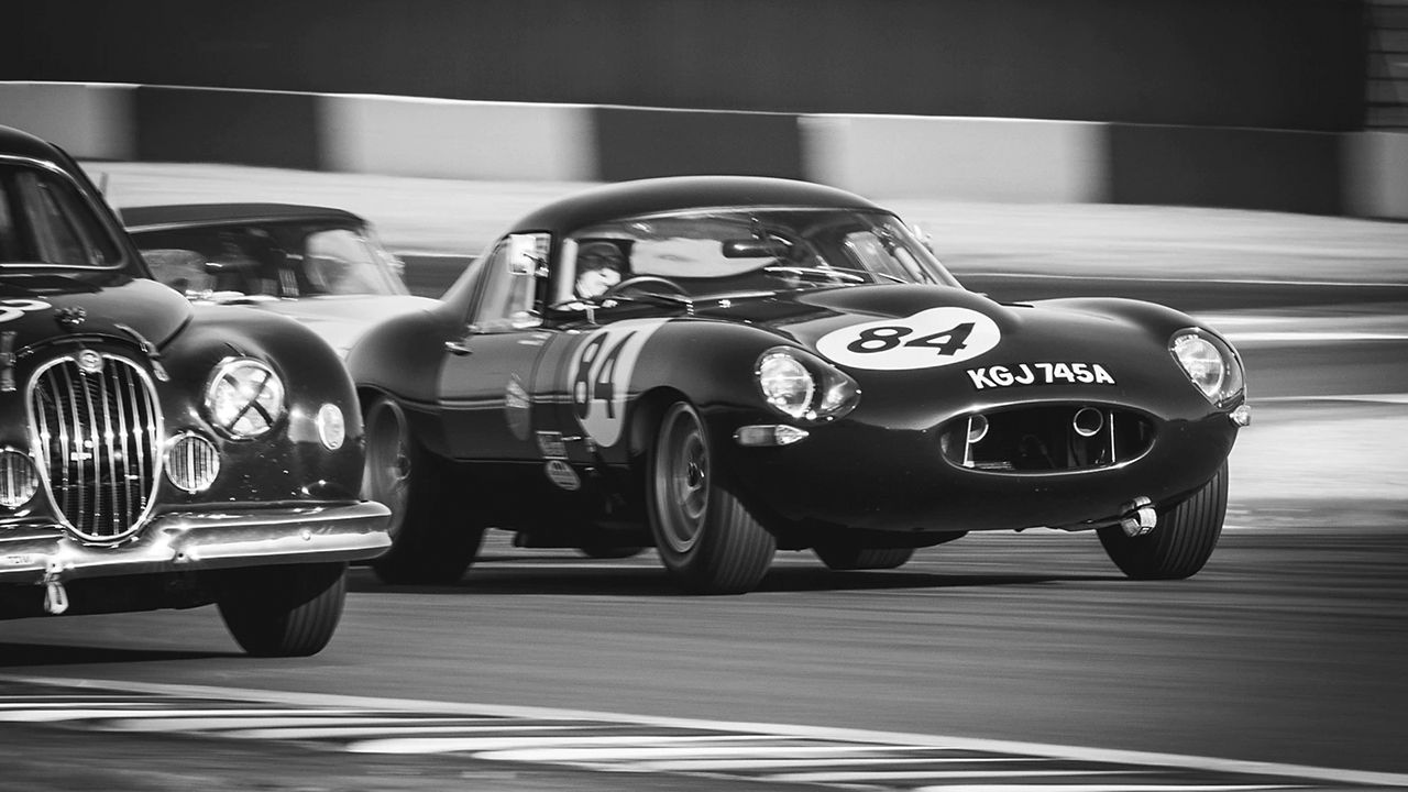 Jaguar classic on racing track