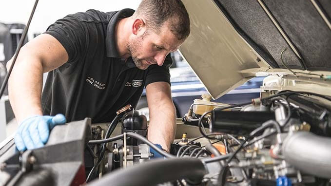 Classic engine inspection being carried out