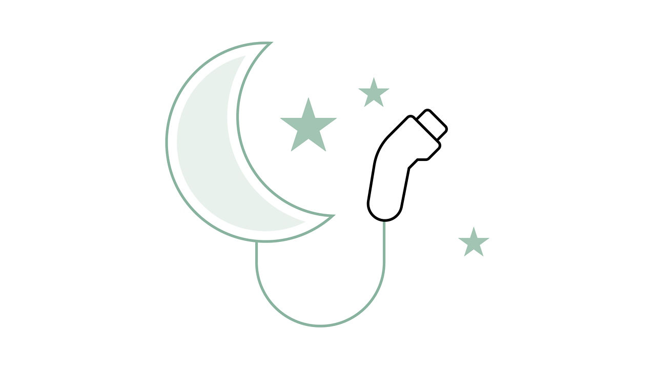 Illustration of EV Night Charging icon