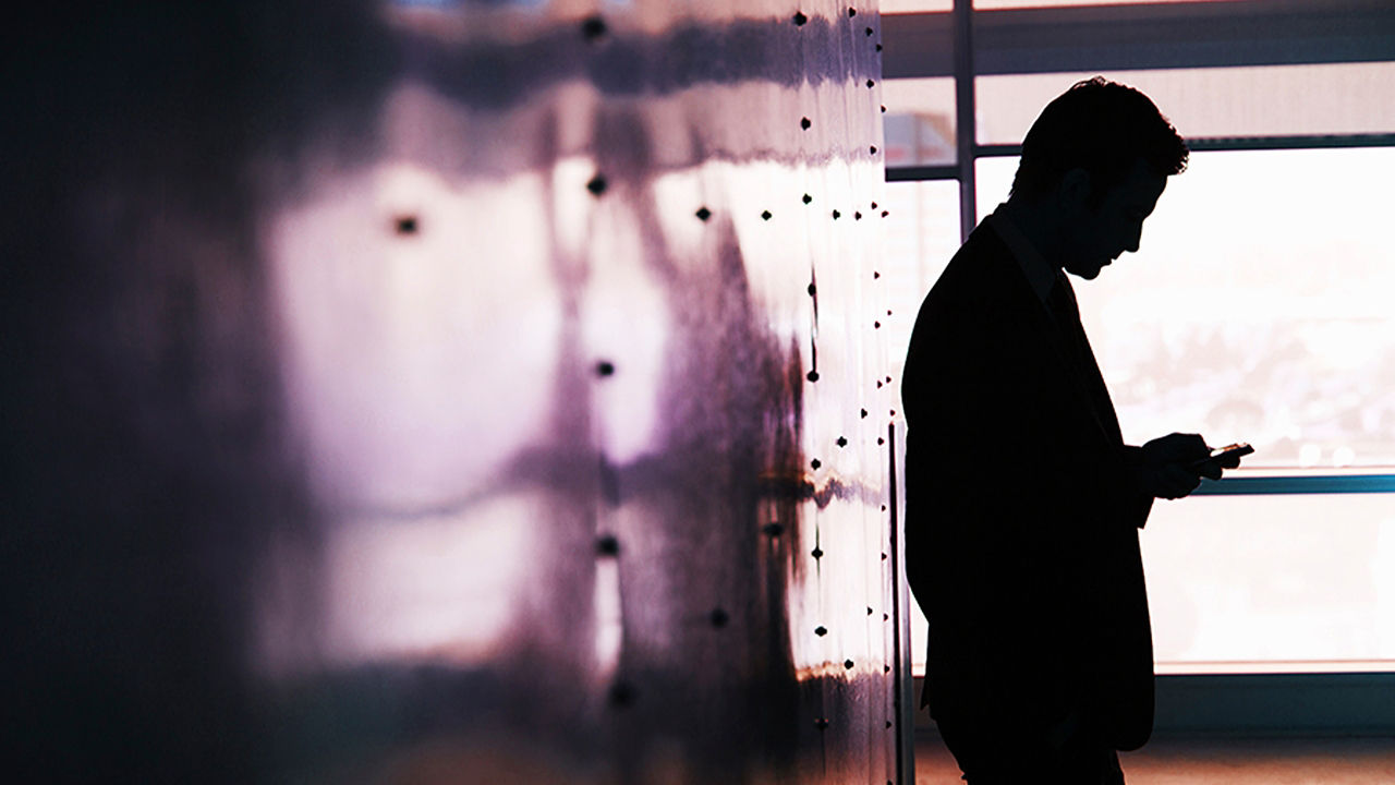 Man checking information on Phone