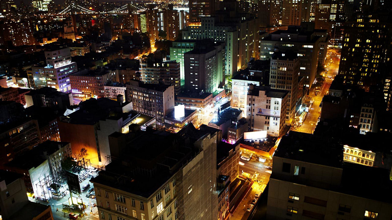 City skyline at night