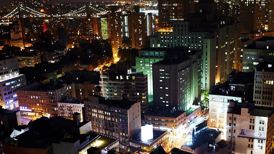 City skyline at night