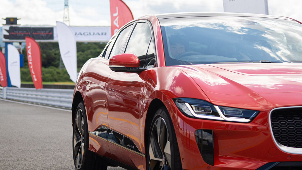 Jaguar I-Pace vehicle in red