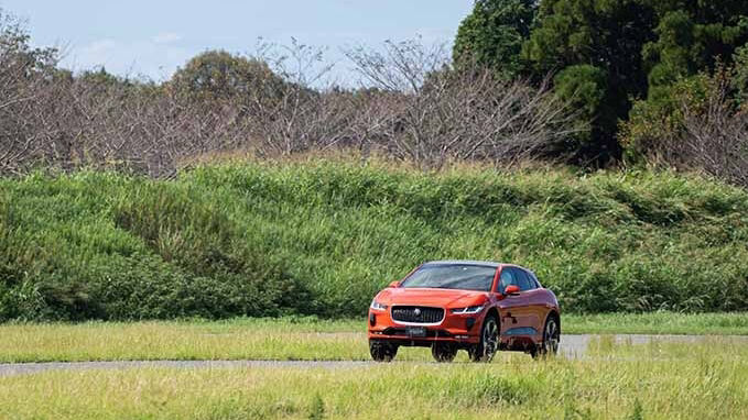 Jaguar I-Pace vehicle in red