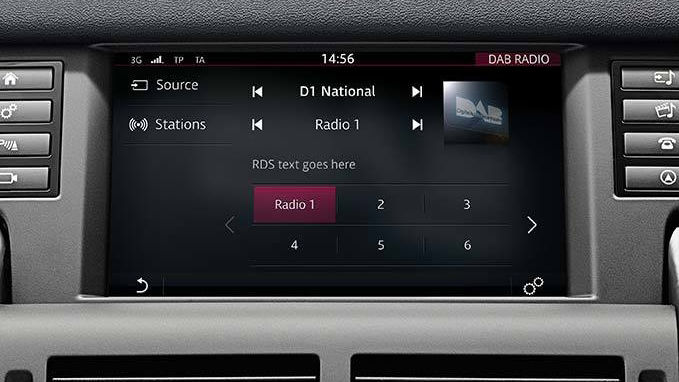 Land Rover Infotainment system DAB radio