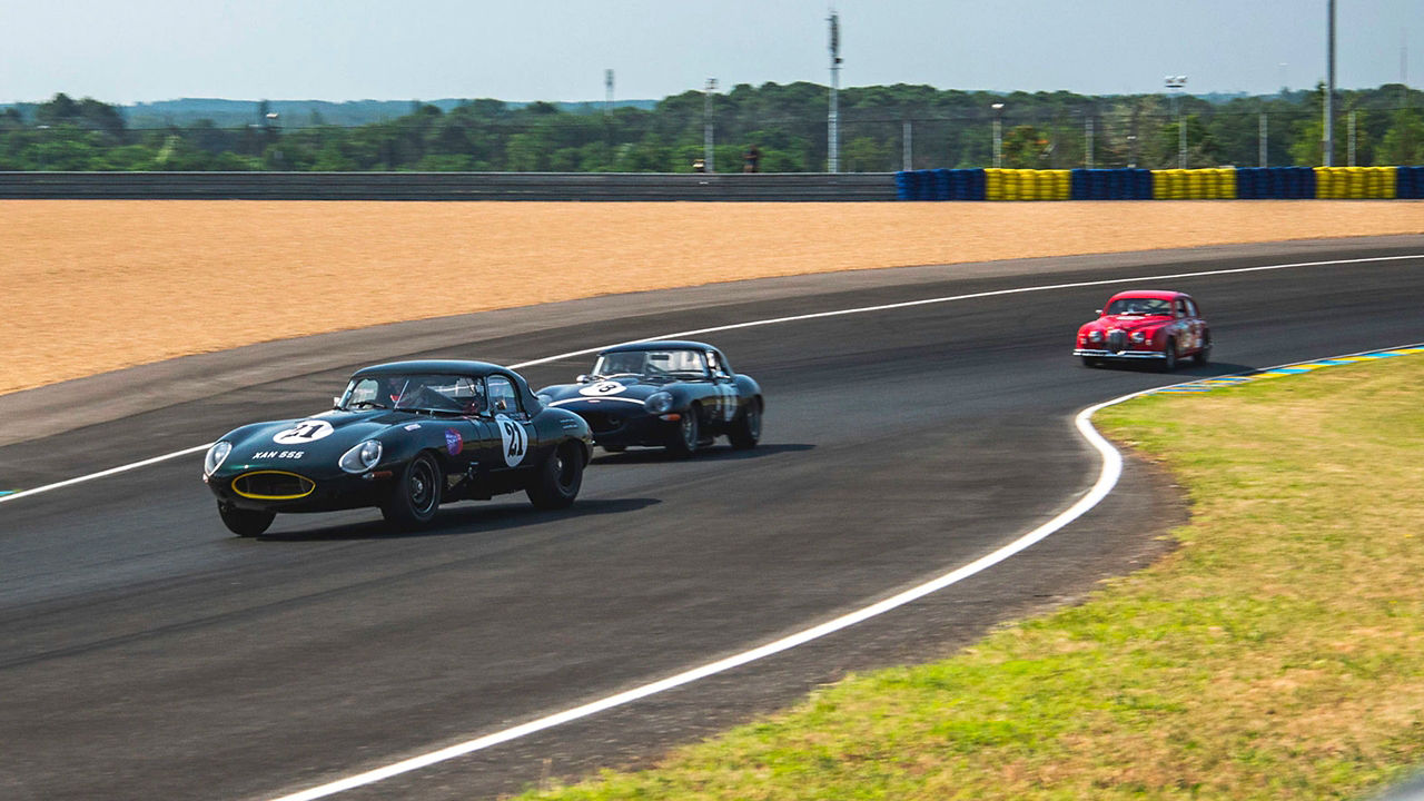 Jaguar classic on racing track