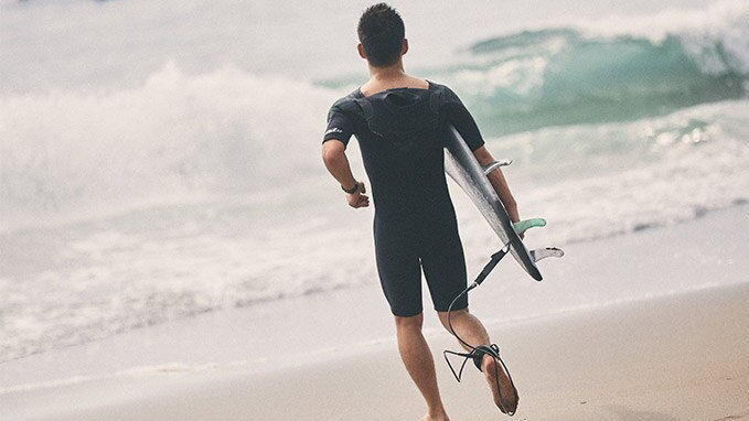 Ryosuke Nishida is surfing