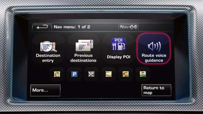 Jaguar Infotainment screen route voice guidance