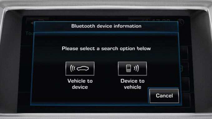 Jaguar Infotainment screen bluetooth